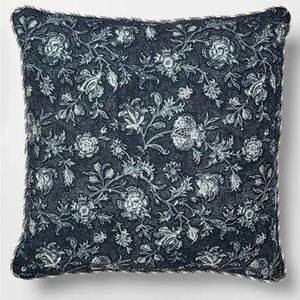 Threshold x Studio McGee Floral Accent Pillow - Navy and White